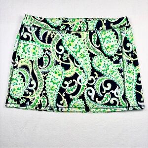 T Talbots 3X Skort Blue Green Paisley Knit Golf Tennis Pickleball Built In Short